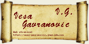 Vesa Gavranović vizit kartica